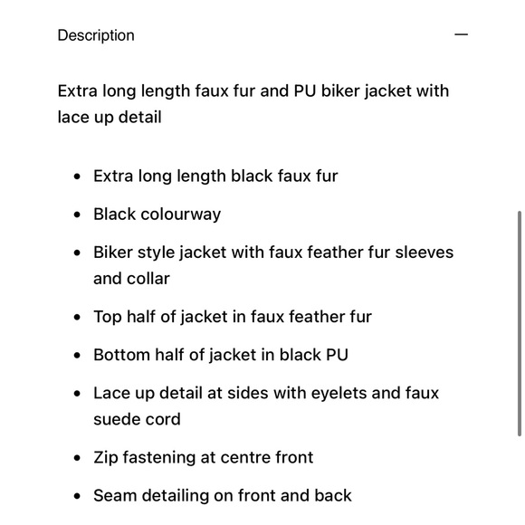 NWT Jaded London Viera Faux Fur and Leather Jacket SMALL - Picture 9 of 10